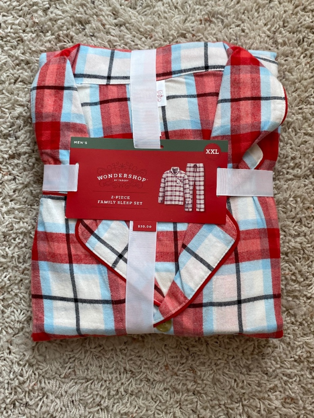 NWT Men's XXL plaid 2 piece sleep set